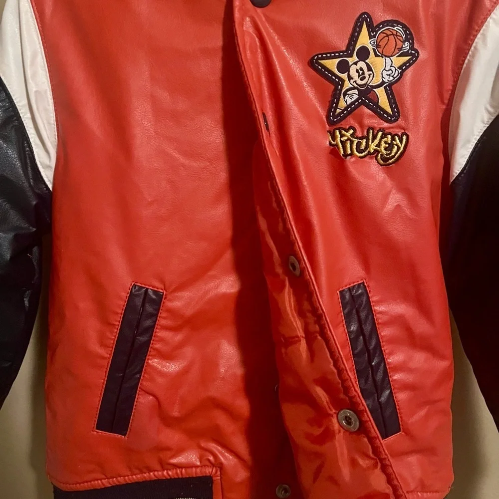 3T Vintage Mickey Mouse Orange and Black Varsity Jacket